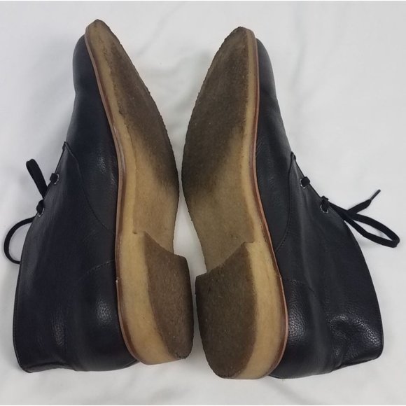 The Men's Bloomingdales Store Men's Sz. 10 Black Leather Chukka Lace Up Boots - Picture 5 of 7